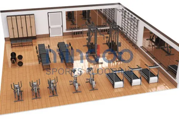 Interior of new modern gym with equipmen