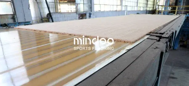 wooden basketball court flooring-mindoo-hardwood sports flooring job