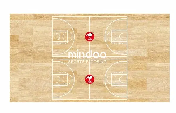 Custom-made maple wood gymnasium flooring